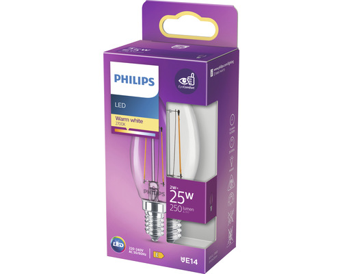 Philips LED Lampe, warmweiß, 2700 Kelvin, E14 Fassung