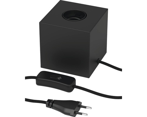 Kubische Tischleuchte mit Kabel, Schalter und Stecker