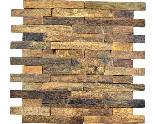 Holzmosaik Bowd 21 Verbund Boat 30x30 cm Old Wood FSC Dekoratives Wandpaneel aus Holz