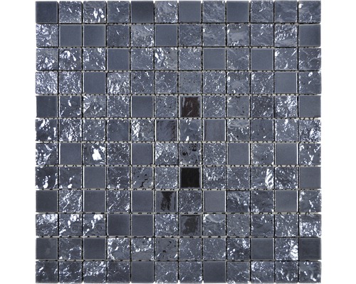 Keramikmosaik CG GA4 Quadrat gaku 31.6x31.6 cm black Mosaikfliese aus Glas und Naturstein