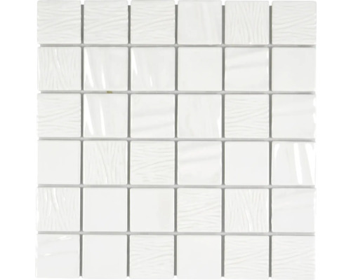 Keramikmosaik CG KN5 Quadrat Kanran 29.5x29.5 cm white plain
