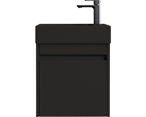 Lavabo pour invités avec meuble bas basano Avellino lxhxp 45x54x28 cm noir mat