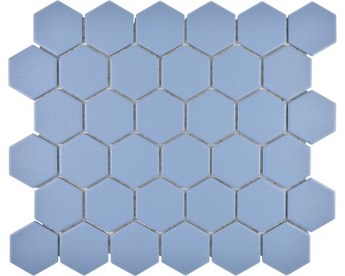 Mosaïque en céramique Hexagon Uni HX AT53 32.5x28.1 cm vert bleu R10B