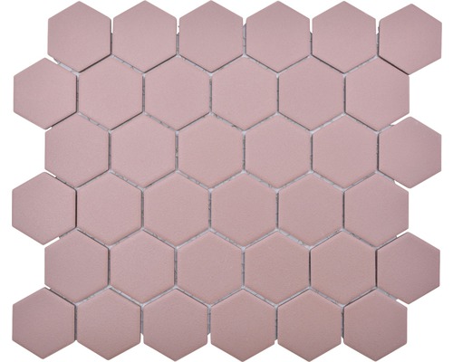 Mosaïque en céramique Hexagon Uni HX AT54 32.5x28.1 cm rouge brique R10B