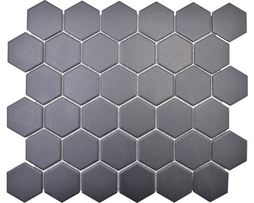 Keramikmosaik Hexagon HX AT59 uni schwarz 32.5x28.1 cm