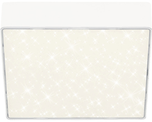 Plafonnier LED métal/plastique 11W 1000 lm 4000 K blanc neutre hxLxl 36x157x157 mm Flame Star blanc avec ciel étoilé