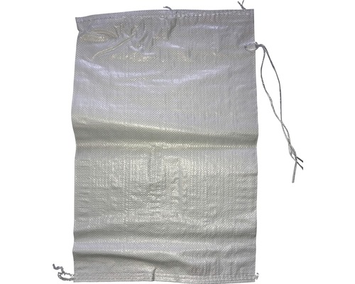 Sac tissé PP 60 x 40 cm blanc avec lien, paquet de 10 pièces