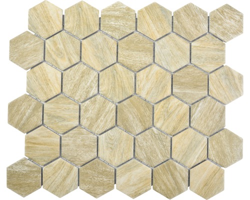 Keramikmosaik HX Curio HB Hexagon 32.5x28.1 cm beige