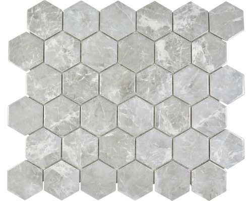Keramikmosaik HX Curio MG Hexagon 32.5x28.1 cm grau