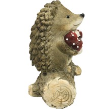 Dekorative Igel Gartenfigur mit Pilzen