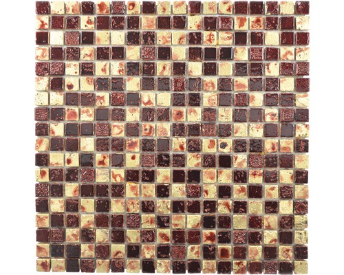 Mosaïque en pierre naturelle XAM 67 30 x 30 cm gold/rouge Mosaïque en verre et pierre naturelle