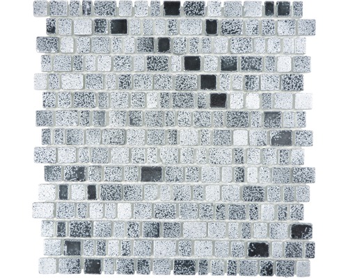 Glasmosaik XCM GME 26 31.7x31.1 cm grau/schwarz Mosaikfliese aus Glas