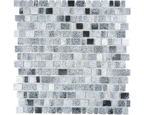 Mosaïque en verre XCM GME 26 31,7x31,1 cm gris/noir