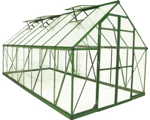 Serre avec cadre et panneaux transparents