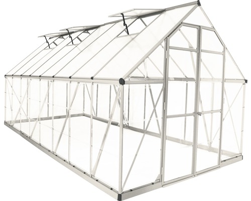 Serre avec fenêtres de toit et porte d''entrée