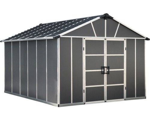 Abri de jardin avec double porte et toit à deux pentes