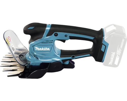Cisailles à gazon sans fil Makita avec dispositif de protection et batterie