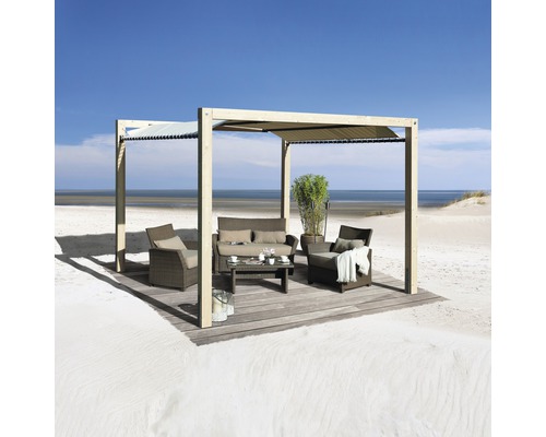 Pergola, pavillon weka oasis de jardin 235 avec bâche plastique 324 x 324 cm nature