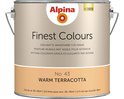 Alpina Finest Colours sans conservateurs warm terracotta 2,5 l