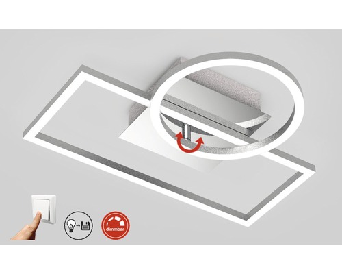 Plafonnier avec forme ronde et angulaire, variable