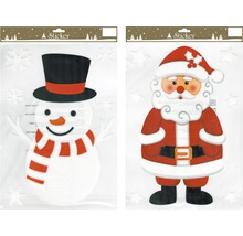 Aufkleberbogen mit Schneemann und Weihnachtsmann Motiven
