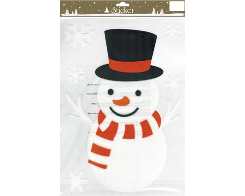 Schneemann Aufkleber mit Hut und Schal
