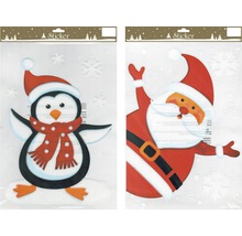 Weihnachtsaufkleber mit Pinguin- und Weihnachtsmannmotiven