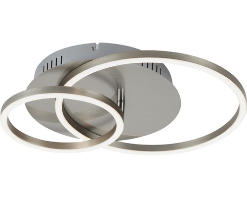 Plafonnier LED à intensité lumineuse variable 30W 2400 lm 3000 K 39x30 cm nickel/mat