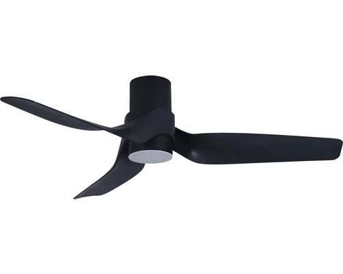 Ventilateur de plafond avec éclairage Nautica LED BLK Ø 132 cm 35 W métal noir Ventilateur de plafond noir avec trois pales