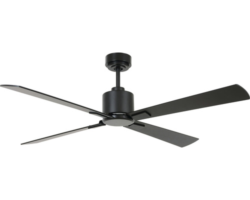 Ventilateur de plafond sans éclairage Climate I BLK Ø 132 cm 35 W métal noir Ventilateur de plafond noir avec quatre pales