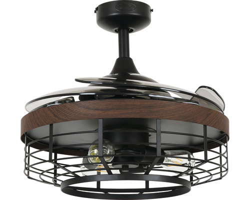 Ventilateur de plafond avec éclairage Montclair LED BLK Ø 122 cm 60 W métal noir