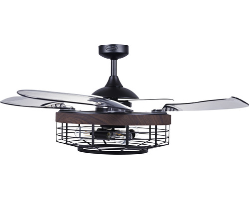 Deckenventilator mit Leuchte, Metallgehäuse und Flügeln