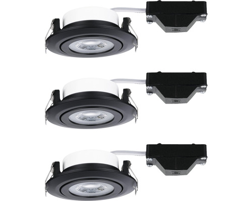 Drei LED Einbaustrahler mit Anschlussdose