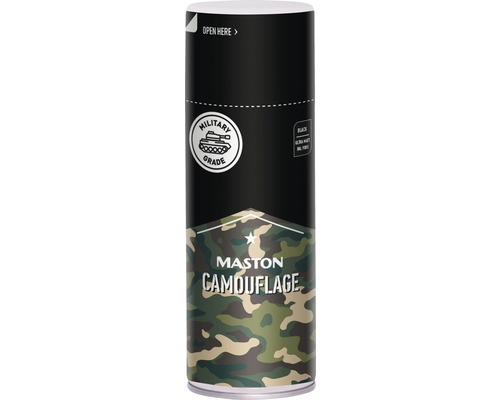 Peinture aérosol Maston Camouflage Black RAL 9005 noir foncé 400 ml