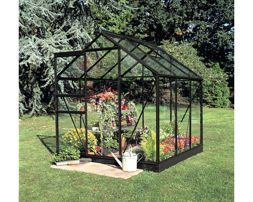 Gewächshaus Halls Popular inkl. Blankglas 3 mm 193 x 195 cm schwarz Gewächshaus Halls Popular inkl. Blankglas 3 mm 193 x 195 cm schwarz