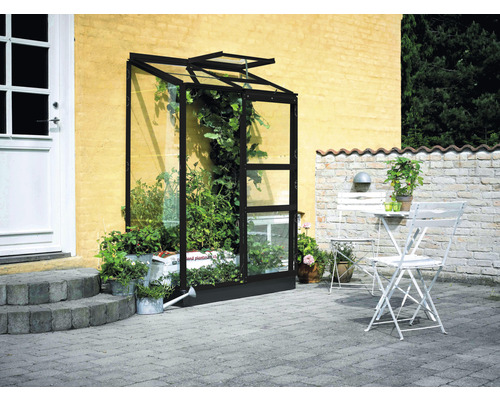 Serre de jardin adossée en verre trempé Qube Lean-to 612 – 7,1 m² - Halls