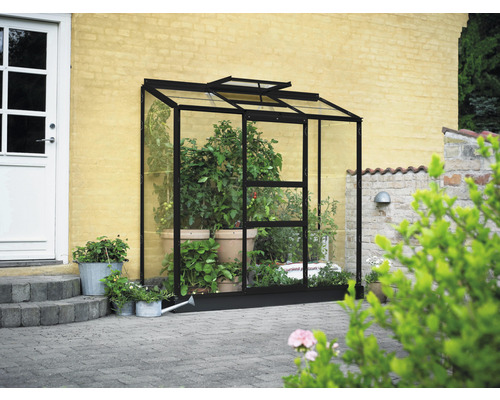 Anlehngewächshaus Halls Altan 3 Blankglas 3 mm 194 x 69 cm schwarz Anlehngewächshaus Halls Altan 3 Blankglas 3 mm 194 x 69 cm schwarz