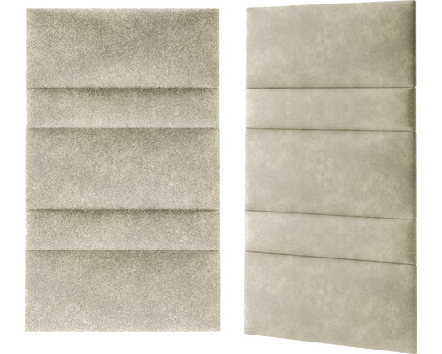 Deux panneaux muraux beiges avec structure à rainures horizontales