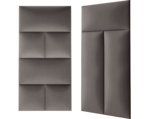 Deux panneaux muraux rembourrés avec un design rectangulaire