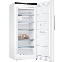 Congélateur Bosch avec porte ouverte et plusieurs compartiments de congélation