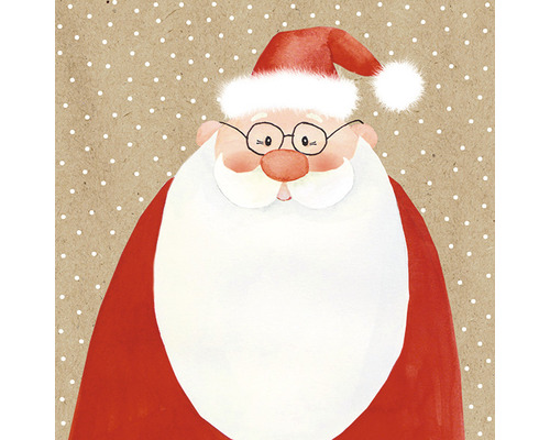 Illustration du Père Noël avec des lunettes et une barbe