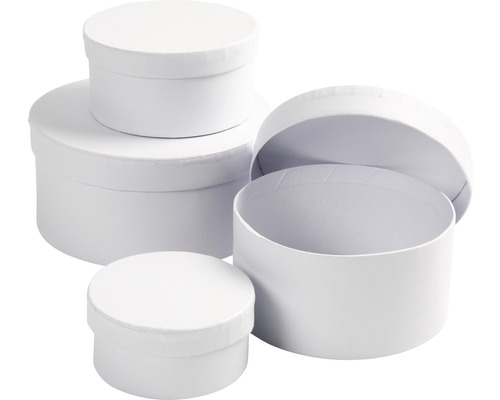 Plusieurs boîtes rondes en carton avec couvercle