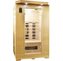 Infrarotsauna mit Glaselementen und Bedienelement
