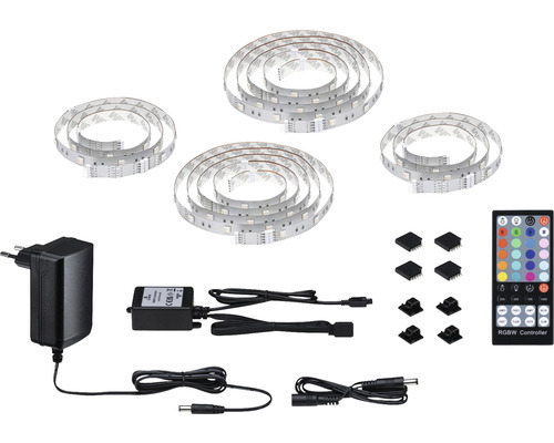 Bande LED Paulmann (78876) 24 V 22 W MaxLED 250 Kits Comfort TV 65 RGBW IP20 Kit de bandes LED avec bloc d''alimentation, contrôleur RGBW et accessoires