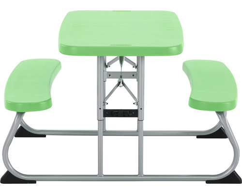 Table de pique-nique pliante avec bancs pour l''extérieur.