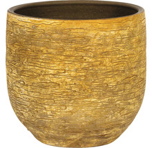 Cache-pot Flores grès cérame Ø 14 cm h 12 cm jaune