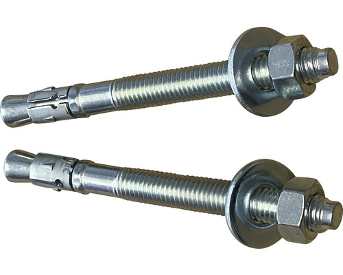 Boulon d’ancrage 12x124 mm (lot = 6 pièces) Deux ancrages à boulon avec filetage, rondelle et écrou