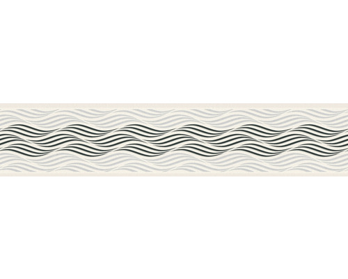 Frise autocollante 3841-26 Only Border vagues blanc noir 5 m x 13 cm