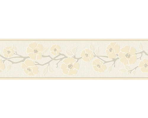 Frise autocollante 3843-17 Only Border guirlande de fleurs beige crème 5 m x 17 cm