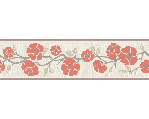 Frise autocollante 3843-24 Only Border guirlande de fleurs rouge blanc 5 m x 17 cm